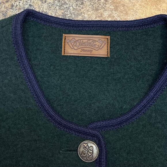 Vintage Cardigan Sweater Wool Old Money Quiet Luxury Hunting Academia Medium - Picture 3 of 8